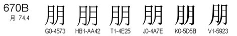 U+670B